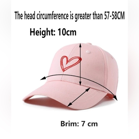 Women Heart Embroidered Casual Style Hat black color,NWOT - Picture 5 of 11